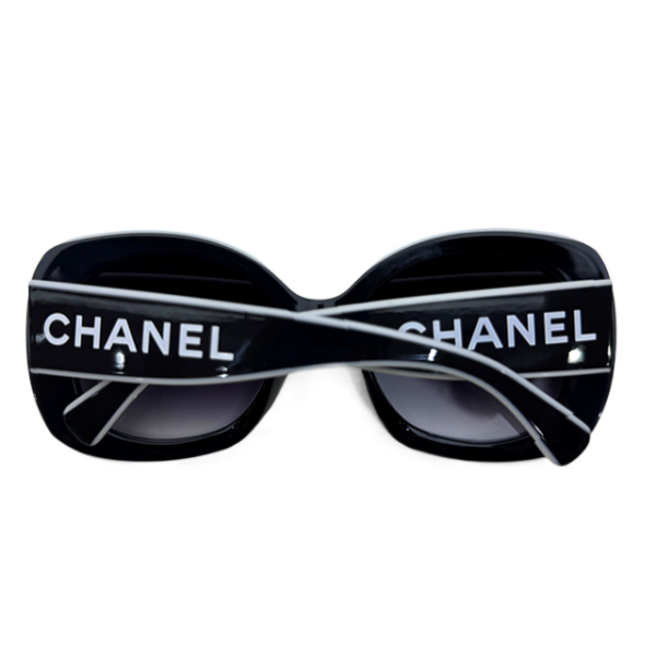 Chanel 71414a Black Square Frame Logo Sunglasses