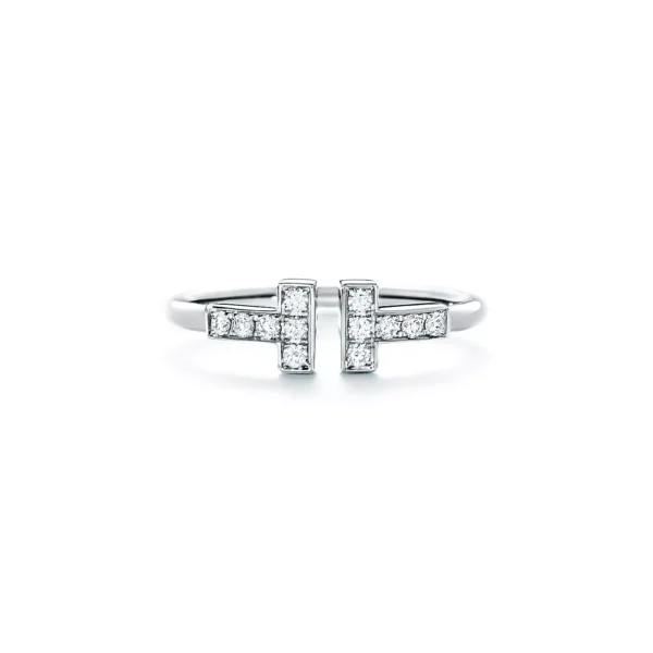 TIFFANY 60147229 Tiffany T Series Diamond studded coil ring