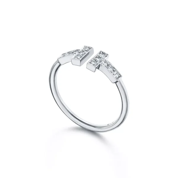 TIFFANY 60147229 Tiffany T Series Diamond studded coil ring